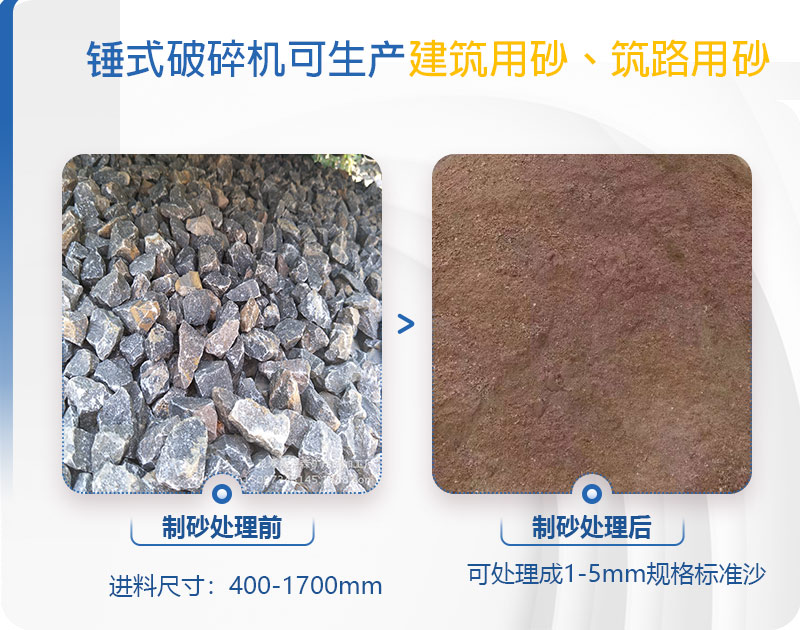 pcz1615重錘破可以制砂嗎，附現(xiàn)場視頻